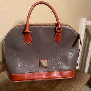 Dooney & Bourke Gray and Brown Satchel